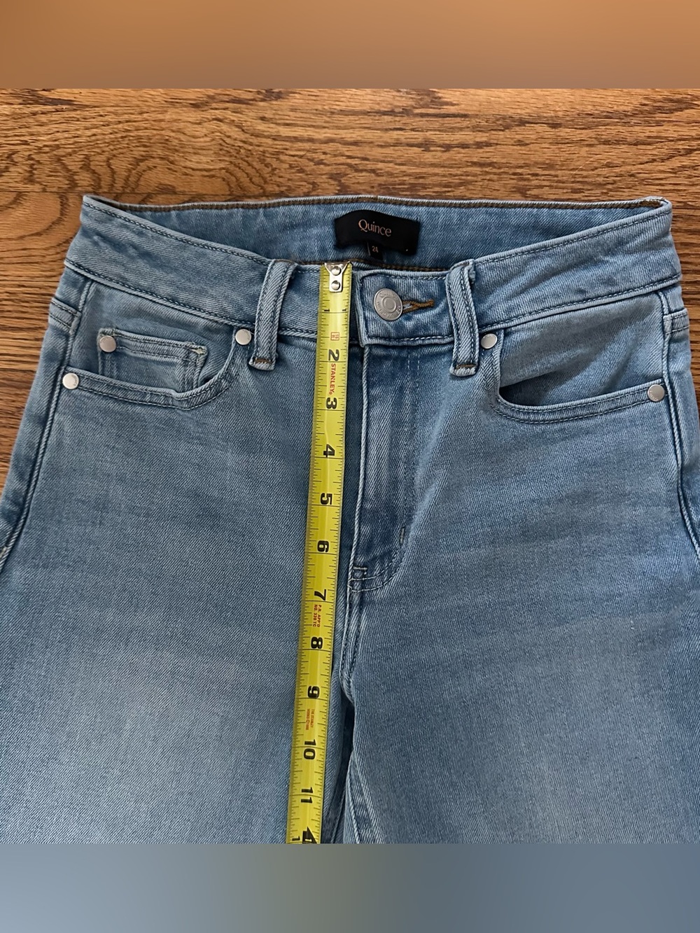NWOT Quince Bella Stretch Wide-Leg Jeans - Frosted Blue - Size 24 Regular Length - Picture 3 of 15